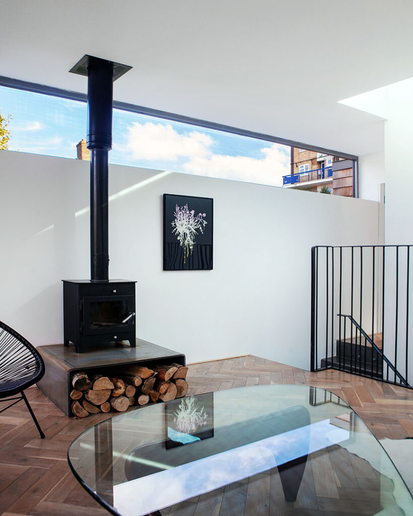 Modern wood burner installation and property refurbishment in Brentwood
