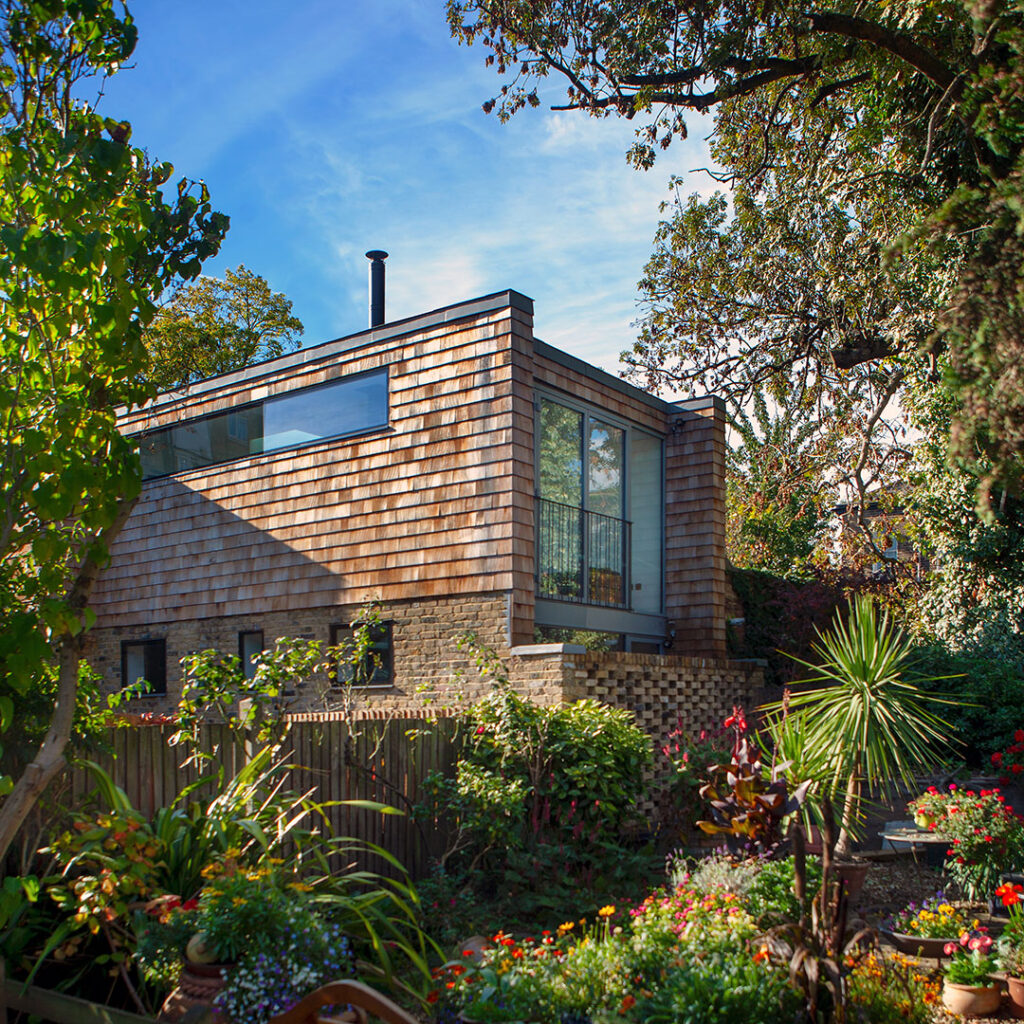 Modern timber-clad house extension and architectural build in Dalston