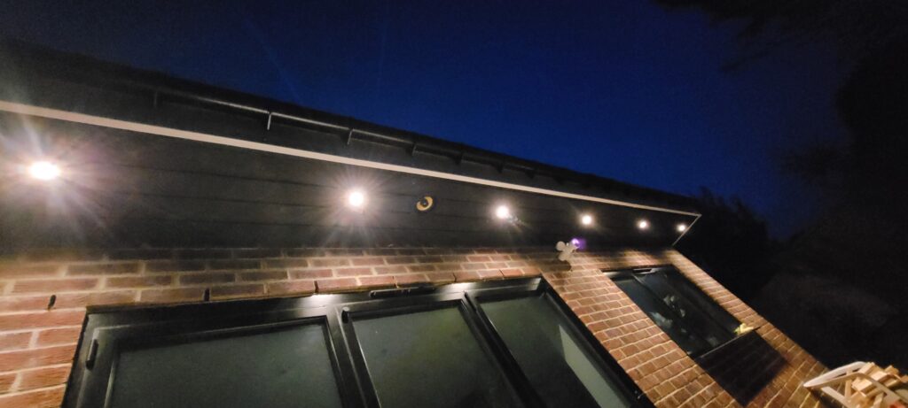 Modern rooflights and LED soffit lighting installation for house extension in Chigwell