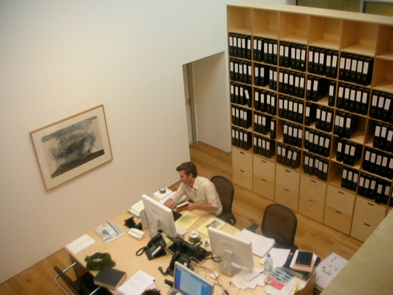 Professional office fit-out with custom built-in storage and workspace